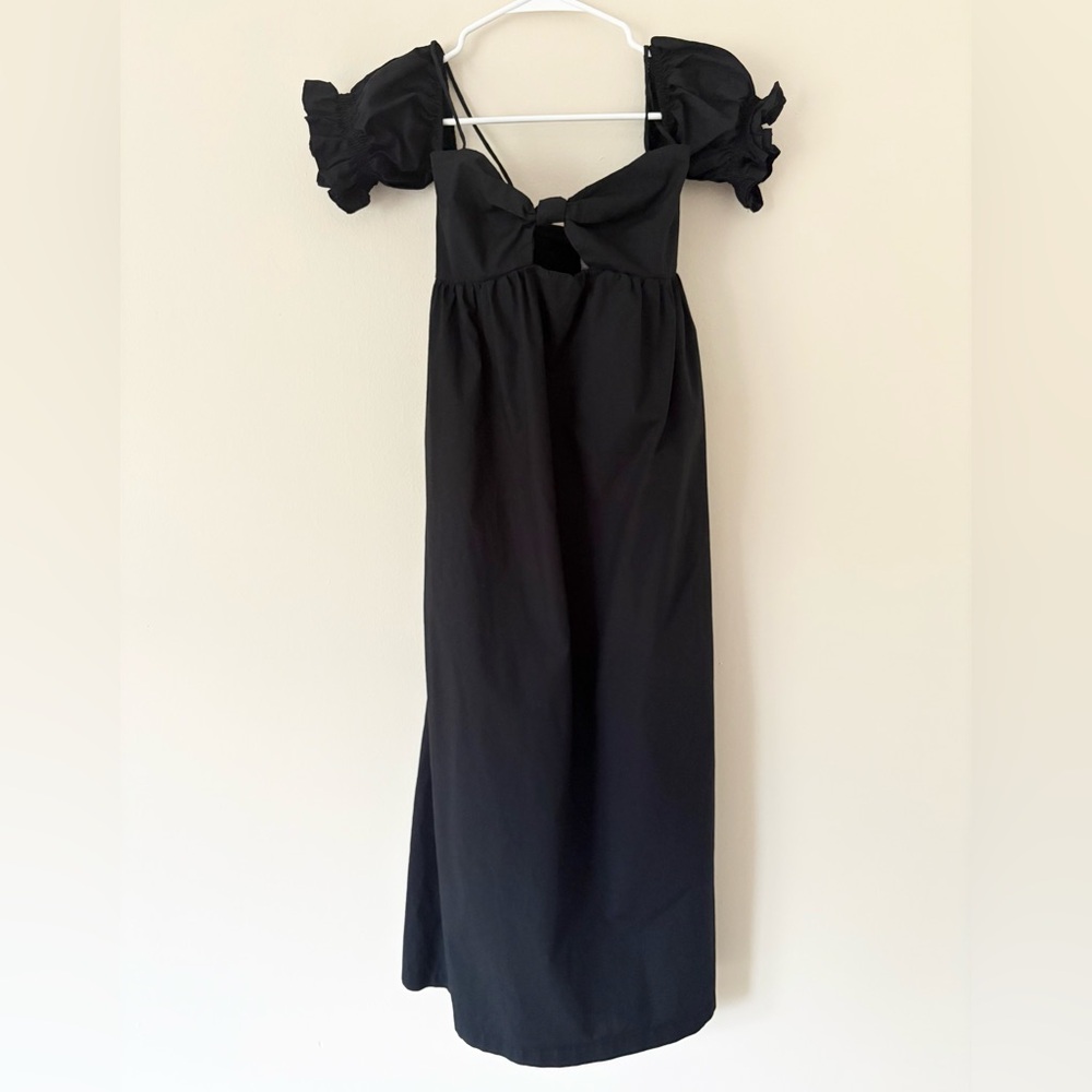 A New Day Black Sleeveless Tie Front Midi Dress Size Small - Picture 4 of 11